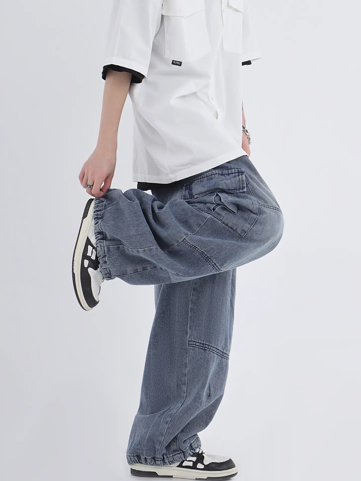 2022 Hip Hop Couple Loose Wide Leg Jeans Men Women — feature 2