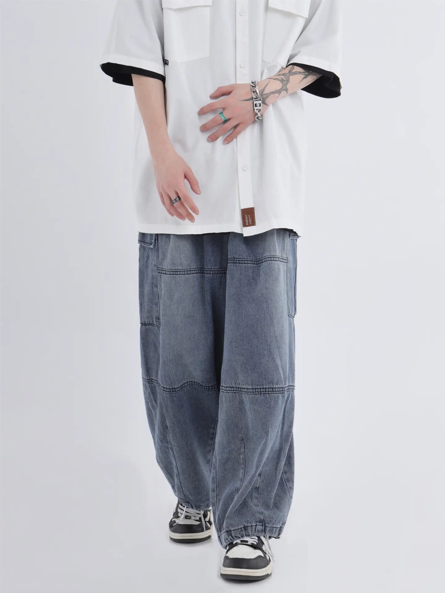 2022 Hip Hop Couple Loose Wide Leg Jeans Men Women — feature 4