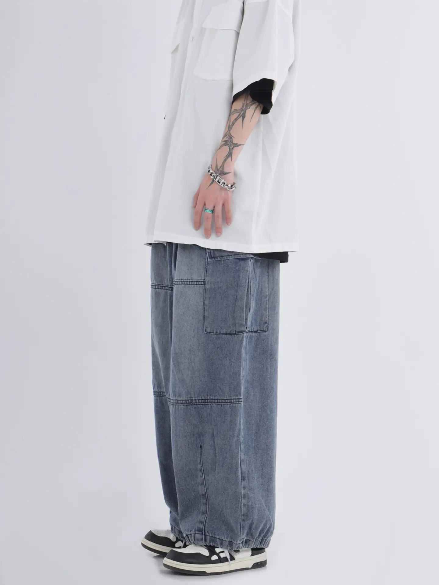 2022 Hip Hop Couple Loose Wide Leg Jeans Men Women — feature 6