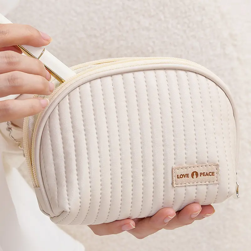 Pu Semi-Circle Cosmetic Bag Travel Organizer - Image 9