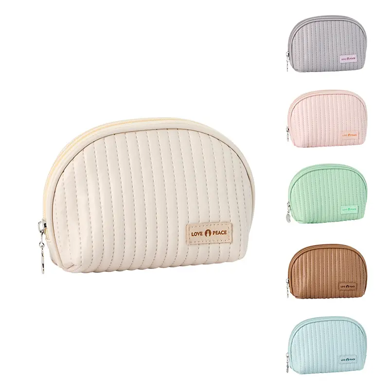 Pu Semi-Circle Cosmetic Bag Travel Organizer - Image 11
