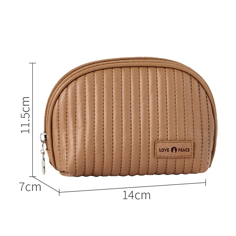 Pu Semi-Circle Cosmetic Bag Travel Organizer - Image 2