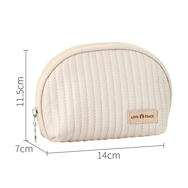Pu Semi-Circle Cosmetic Bag Travel Organizer - Image 3