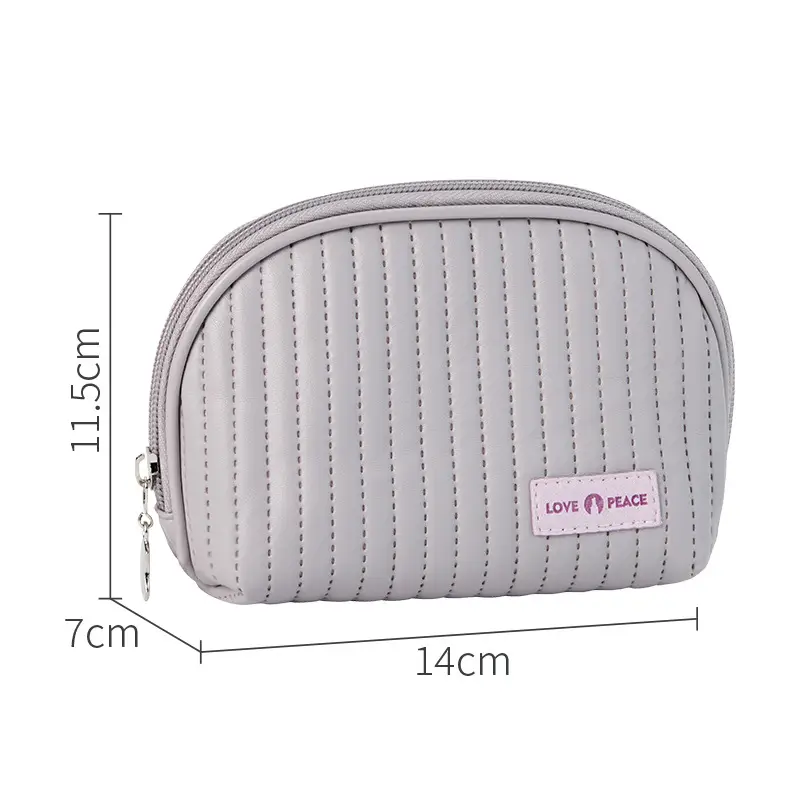 Pu Semi-Circle Cosmetic Bag Travel Organizer - Image 6