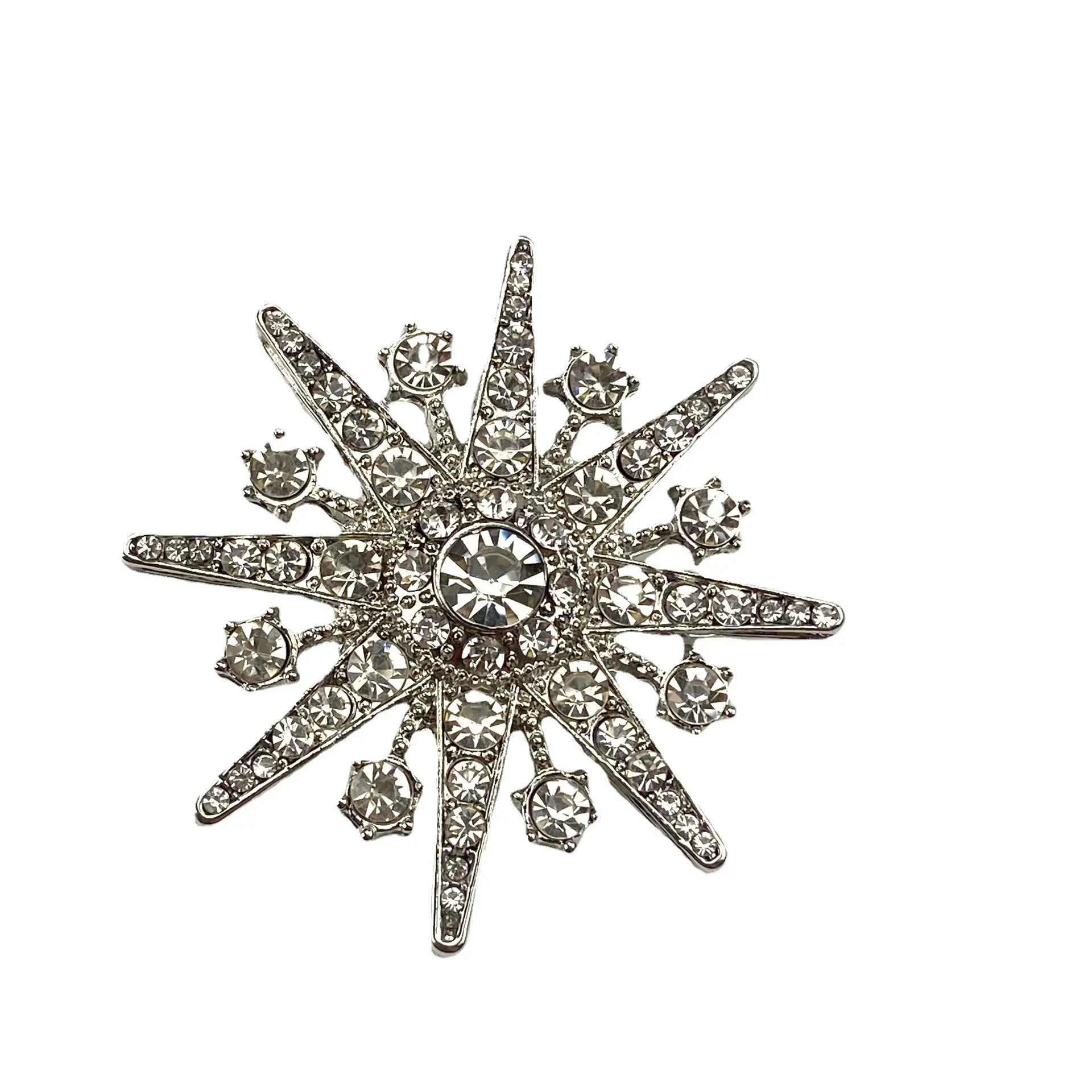 Japanese & Korean New Brother Star Brooch with Diamond Snowflake Design - Image 7