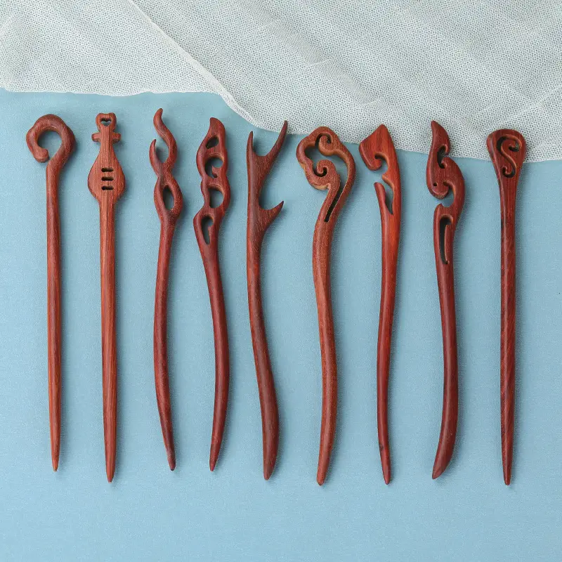 Red Sandalwood Hairpin for Daily Use - Image 28