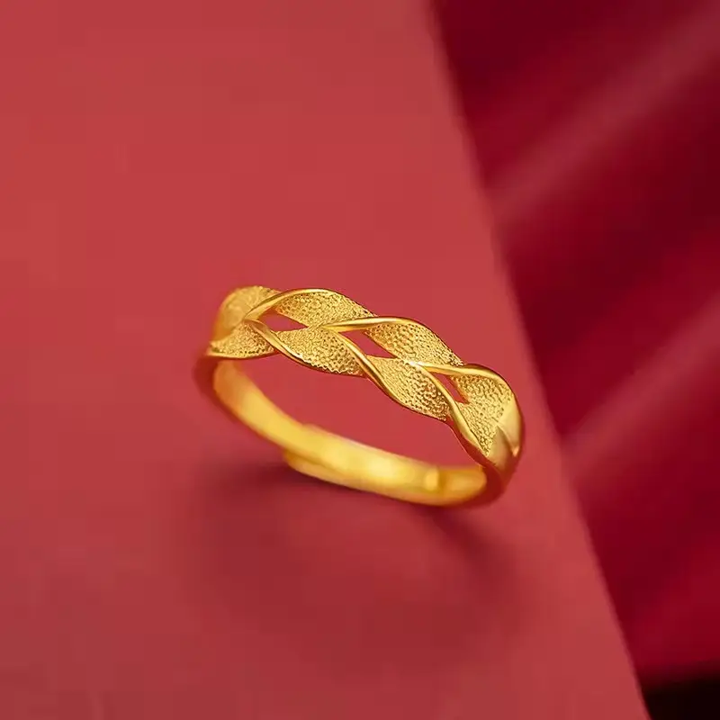 Vietnam Gold Wheat Design Ring for Women - Image 3