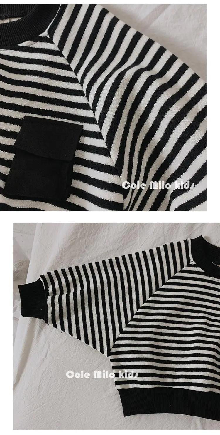 Children's Blue Striped Sweatshirt 2025 Spring Autumn — feature 13