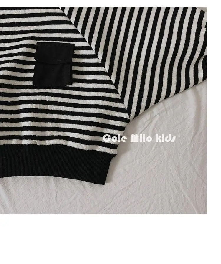 Children's Blue Striped Sweatshirt 2025 Spring Autumn — feature 14