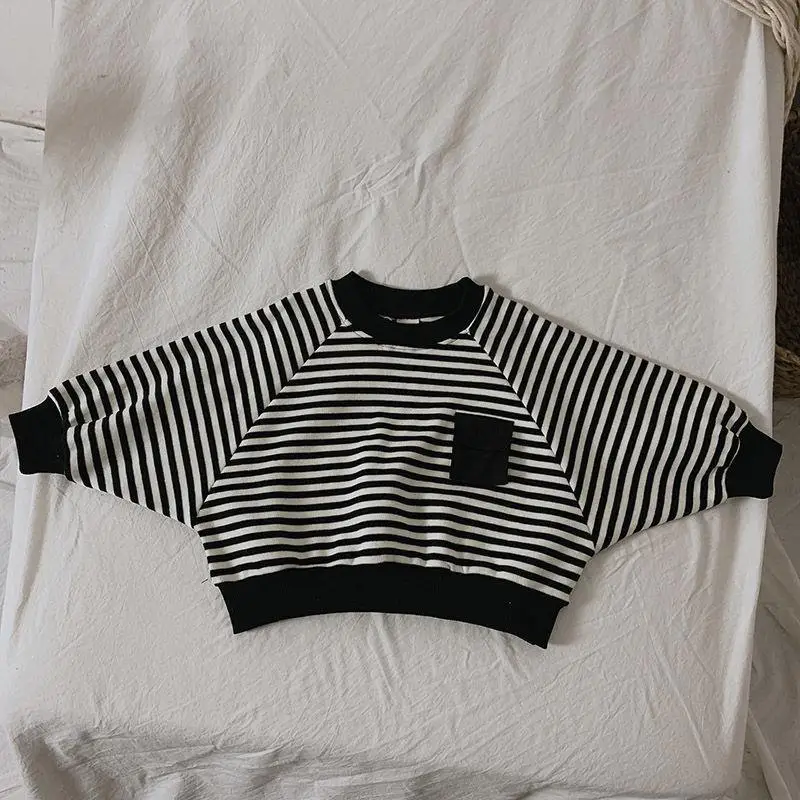 Children's Blue Striped Sweatshirt 2025 Spring Autumn - Image 2