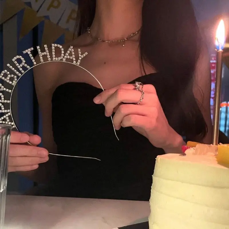 Happy Birthday Hairband Fairy Style Gold Plated — feature 5