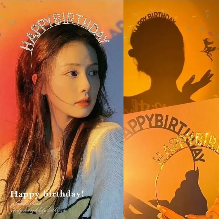 Happy Birthday Hairband Fairy Style Gold Plated — feature 6