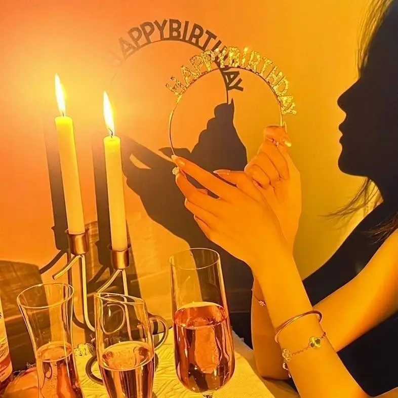 Happy Birthday Hairband Fairy Style Gold Plated — feature 9