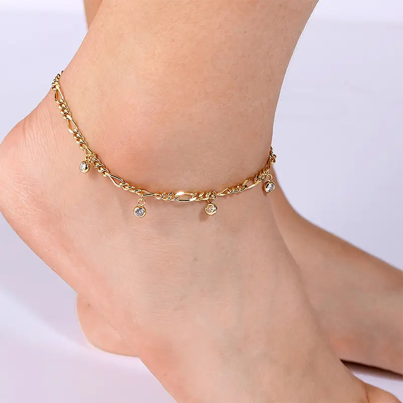 Copper Plated Gold Zircon Chain for Women