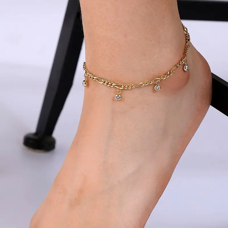 Copper Plated Gold Zircon Chain for Women