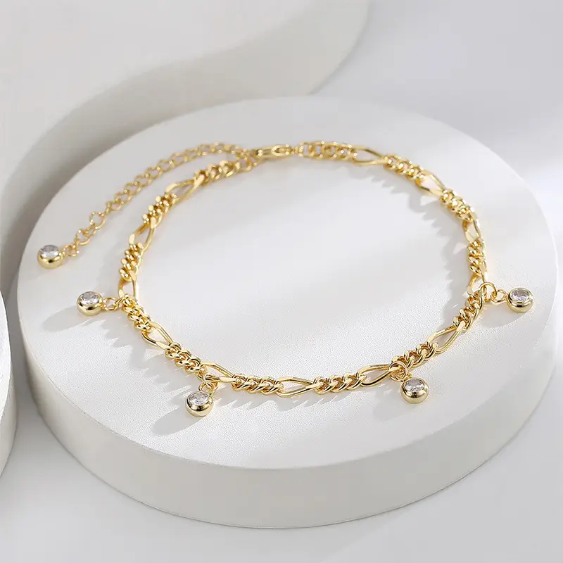 Copper Plated Gold Zircon Chain for Women