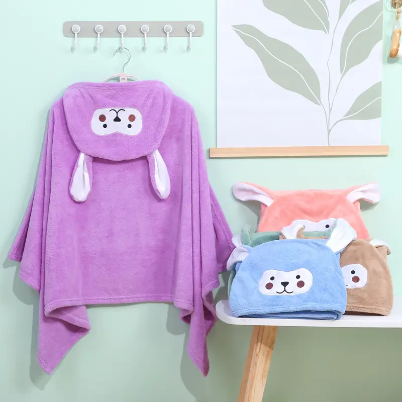 Coral Fleece Hooded Bathrobe for Kids - Image 13