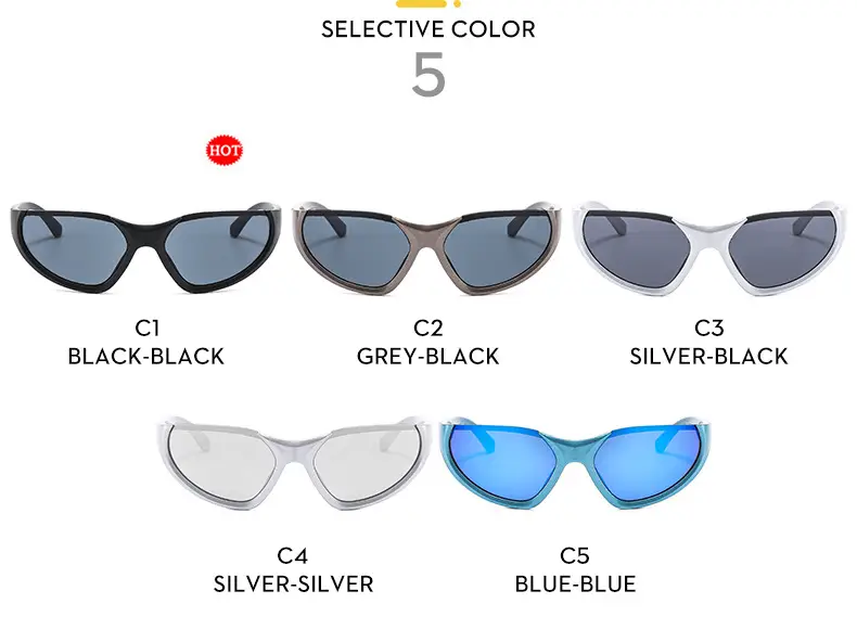 European American Futuristic Sports Sunglasses Silver Millennium — feature 13