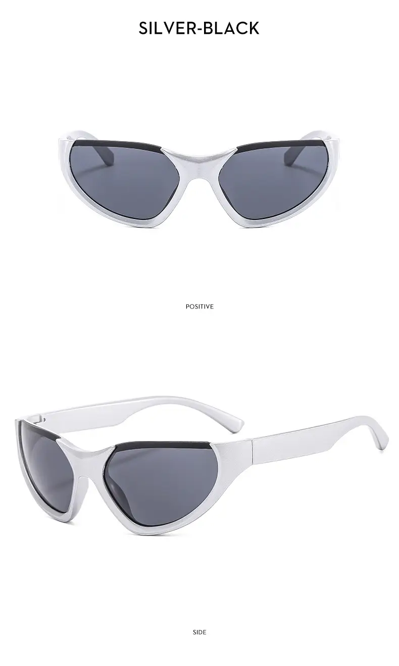 European American Futuristic Sports Sunglasses Silver Millennium — feature 17