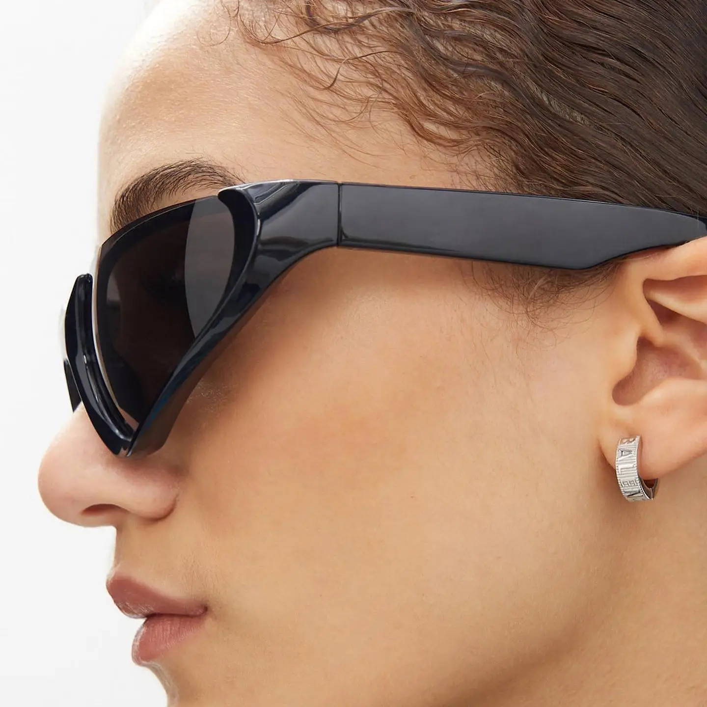 European American Futuristic Sports Sunglasses Silver Millennium — feature 5