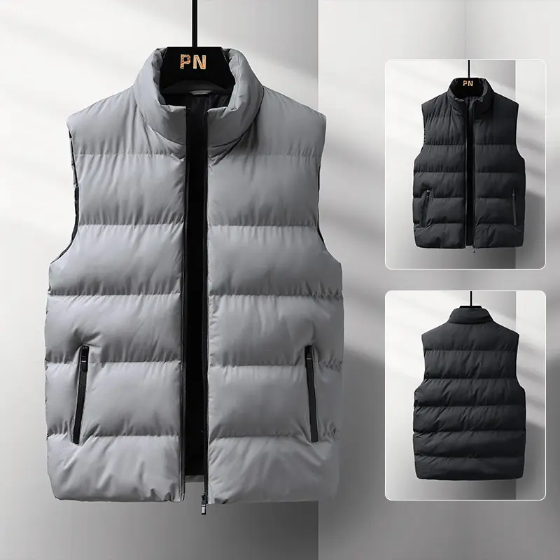 Men's Navy Blue Korean Style Vest Winter Casual - Image 7
