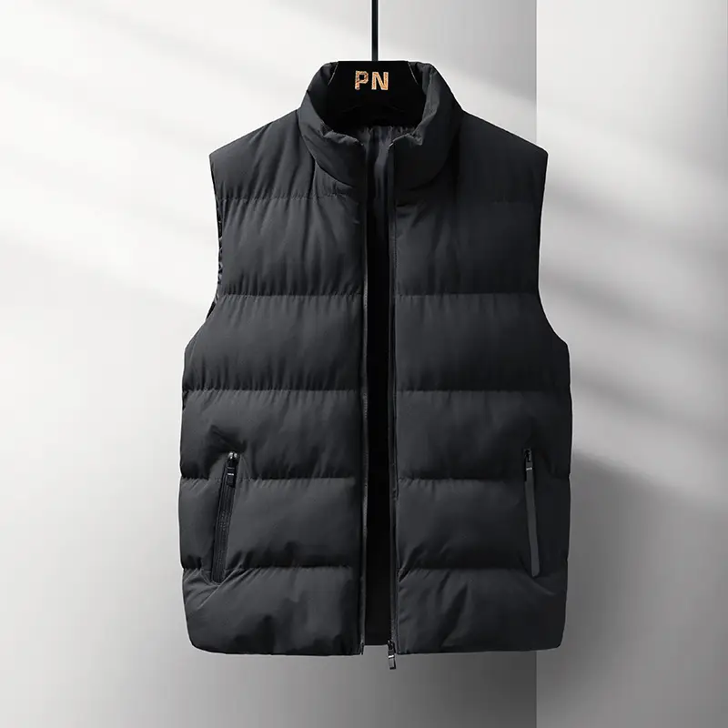 Men's Navy Blue Korean Style Vest Winter Casual - Image 3