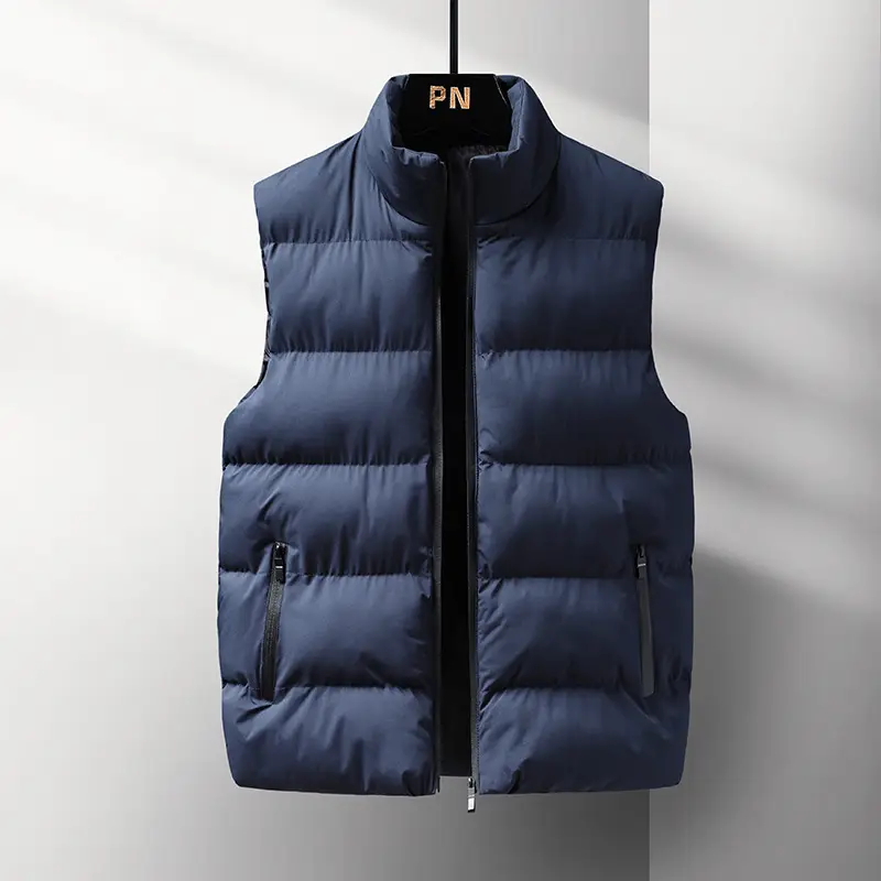Men's Navy Blue Korean Style Vest Winter Casual - Image 4