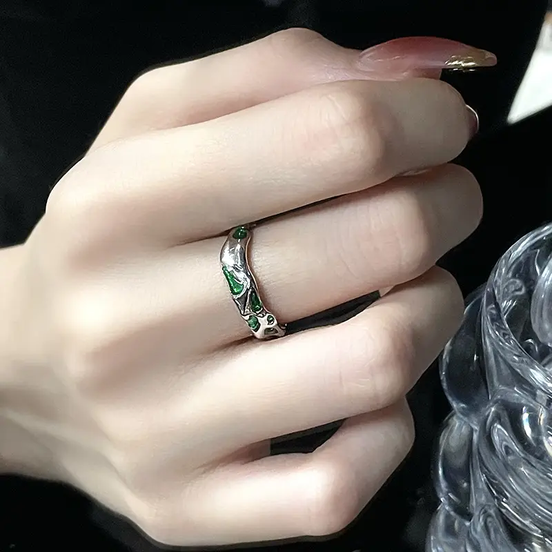 Slytherin Green Snake Zircon Open Ring Female - Image 7