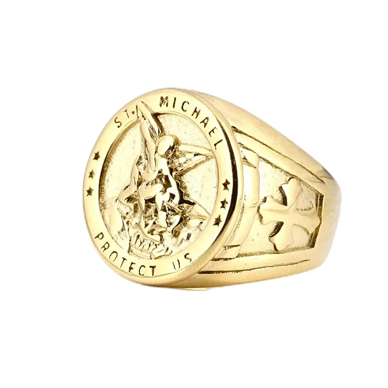 Jihadist Angel Ring Men's Titanium Steel Single - Image 9