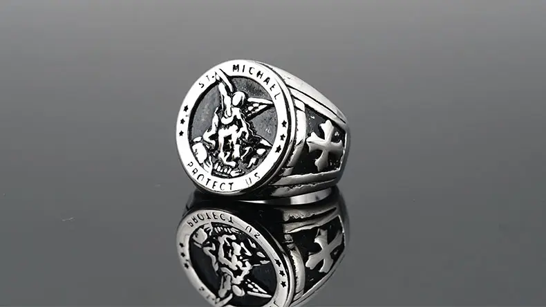 Jihadist Angel Ring Men's Titanium Steel Single — feature 10