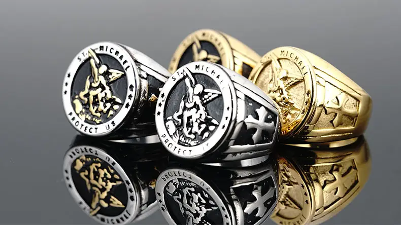 Jihadist Angel Ring Men's Titanium Steel Single — feature 3