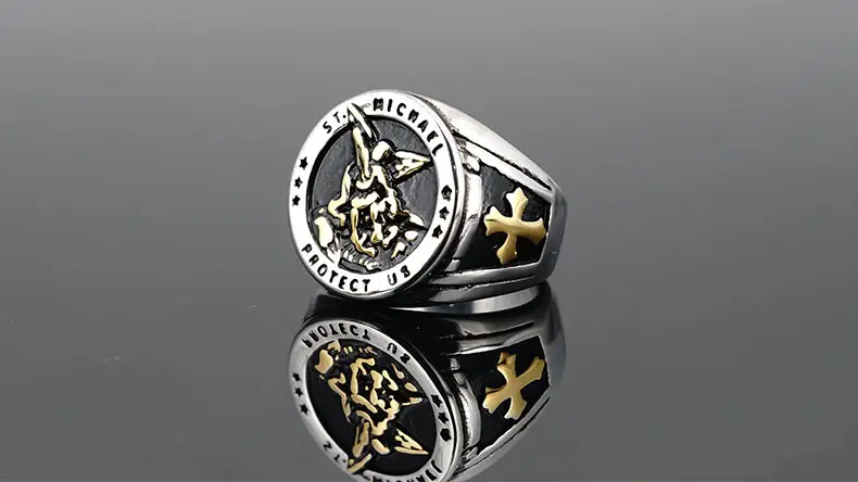 Jihadist Angel Ring Men's Titanium Steel Single — feature 9
