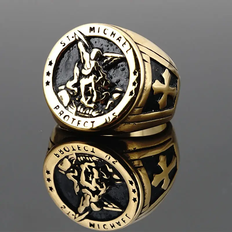 Jihadist Angel Ring Men's Titanium Steel Single - Image 3