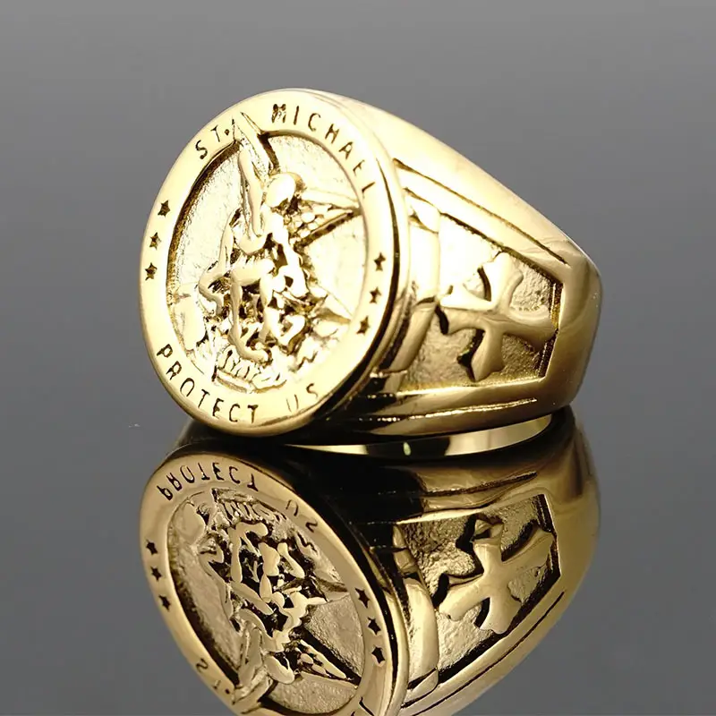 Jihadist Angel Ring Men's Titanium Steel Single - Image 4