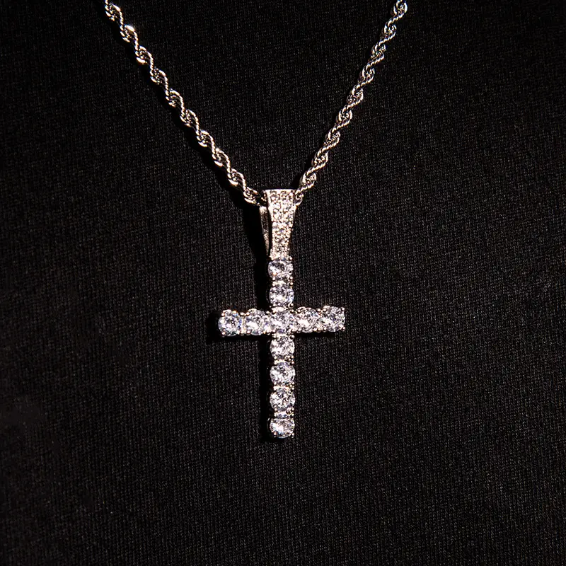 Full Diamond Cross Necklace Men's Hip Hop Chain — feature 19
