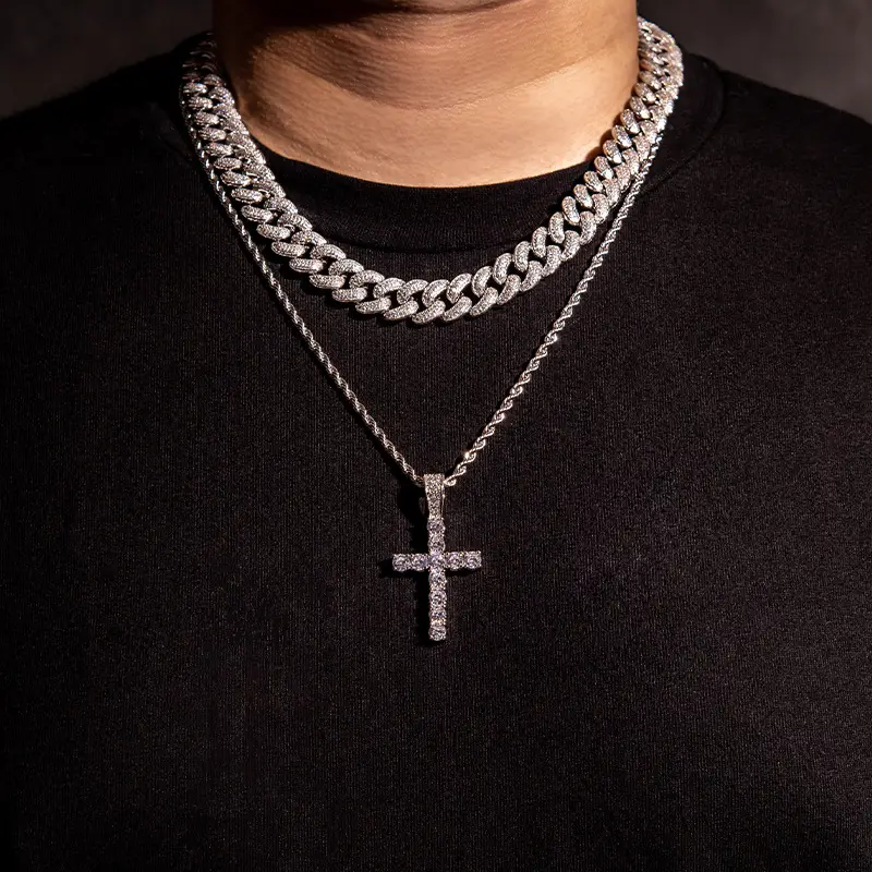 Full Diamond Cross Necklace Men's Hip Hop Chain — feature 21