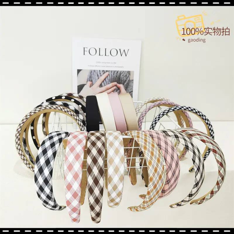 Vintage Plaid Hair Hoop Women's Korean Light Version - Image 20