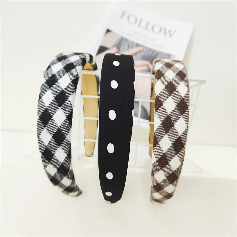 Vintage Plaid Hair Hoop Women's Korean Light Version - Image 23