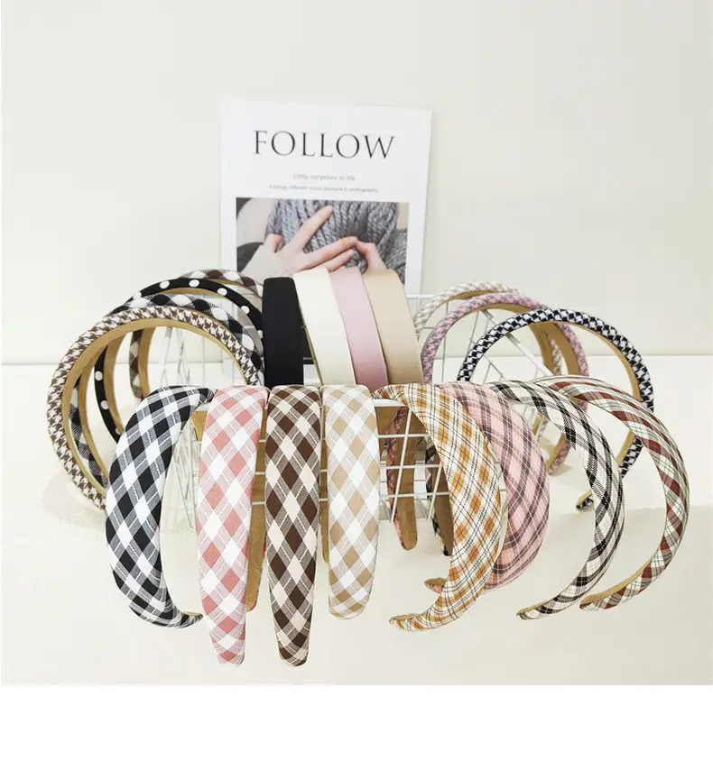 Vintage Plaid Hair Hoop Women's Korean Light Version — feature 1