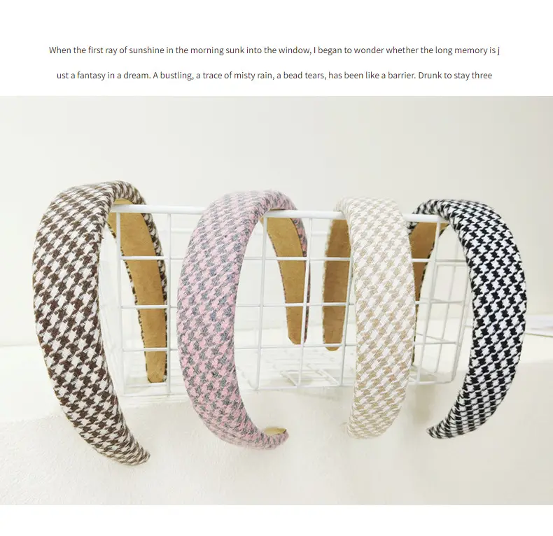 Vintage Plaid Hair Hoop Women's Korean Light Version — feature 11