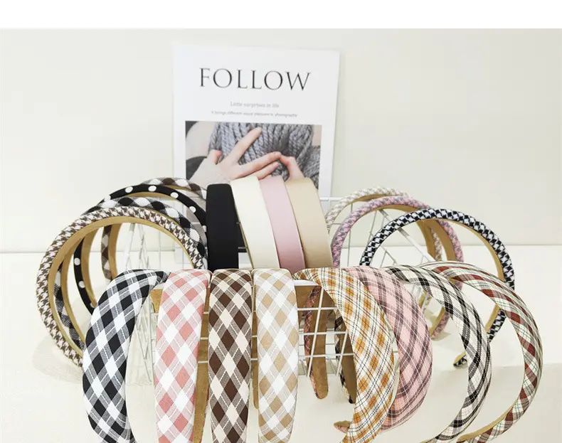 Vintage Plaid Hair Hoop Women's Korean Light Version — feature 7
