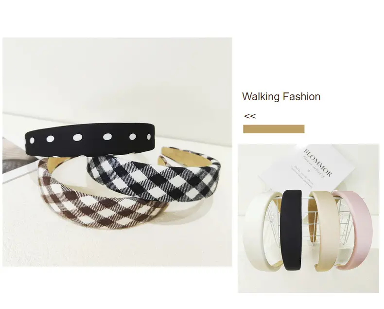 Vintage Plaid Hair Hoop Women's Korean Light Version — feature 9