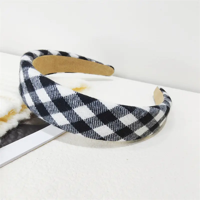Vintage Plaid Hair Hoop Women's Korean Light Version - Image 10