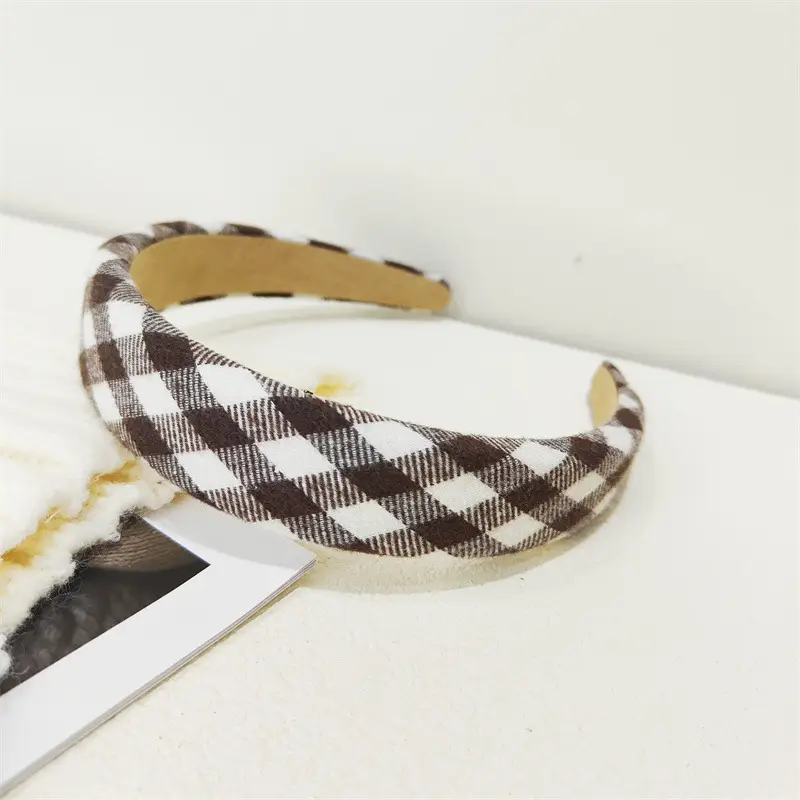 Vintage Plaid Hair Hoop Women's Korean Light Version - Image 11