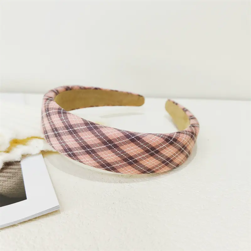 Vintage Plaid Hair Hoop Women's Korean Light Version - Image 2