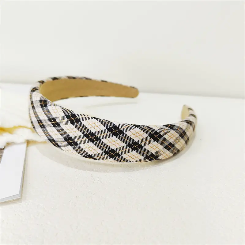 Vintage Plaid Hair Hoop Women's Korean Light Version - Image 3