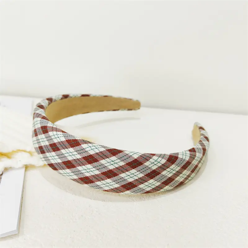 Vintage Plaid Hair Hoop Women's Korean Light Version - Image 4