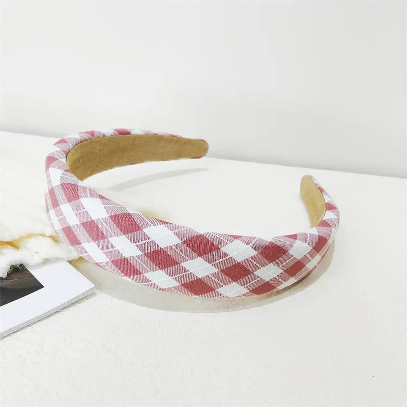 Vintage Plaid Hair Hoop Women's Korean Light Version - Image 6