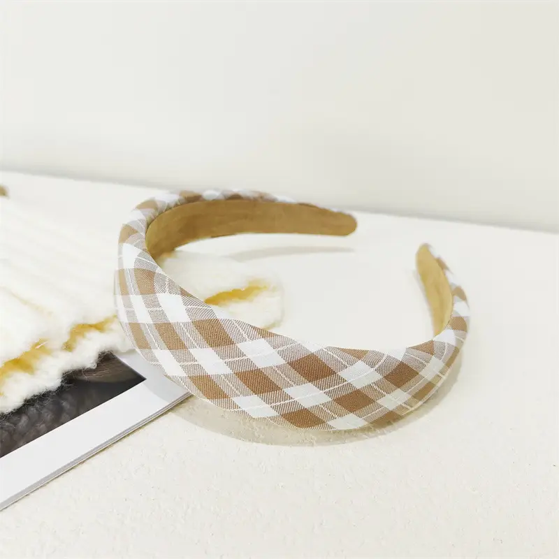 Vintage Plaid Hair Hoop Women's Korean Light Version - Image 7