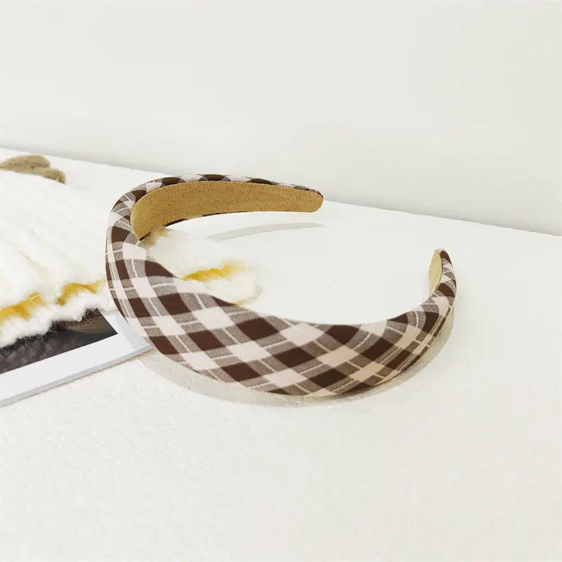 Vintage Plaid Hair Hoop Women's Korean Light Version - Image 8